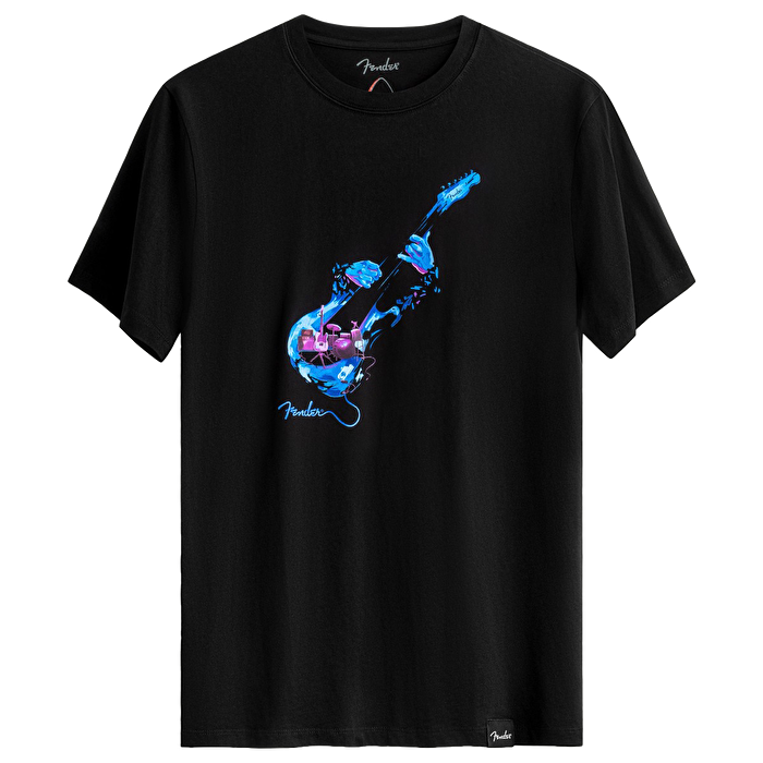KAFT X FENDER X ZUHAL Neon Stage - Tar - Tasarım T-Shirt - Unisex